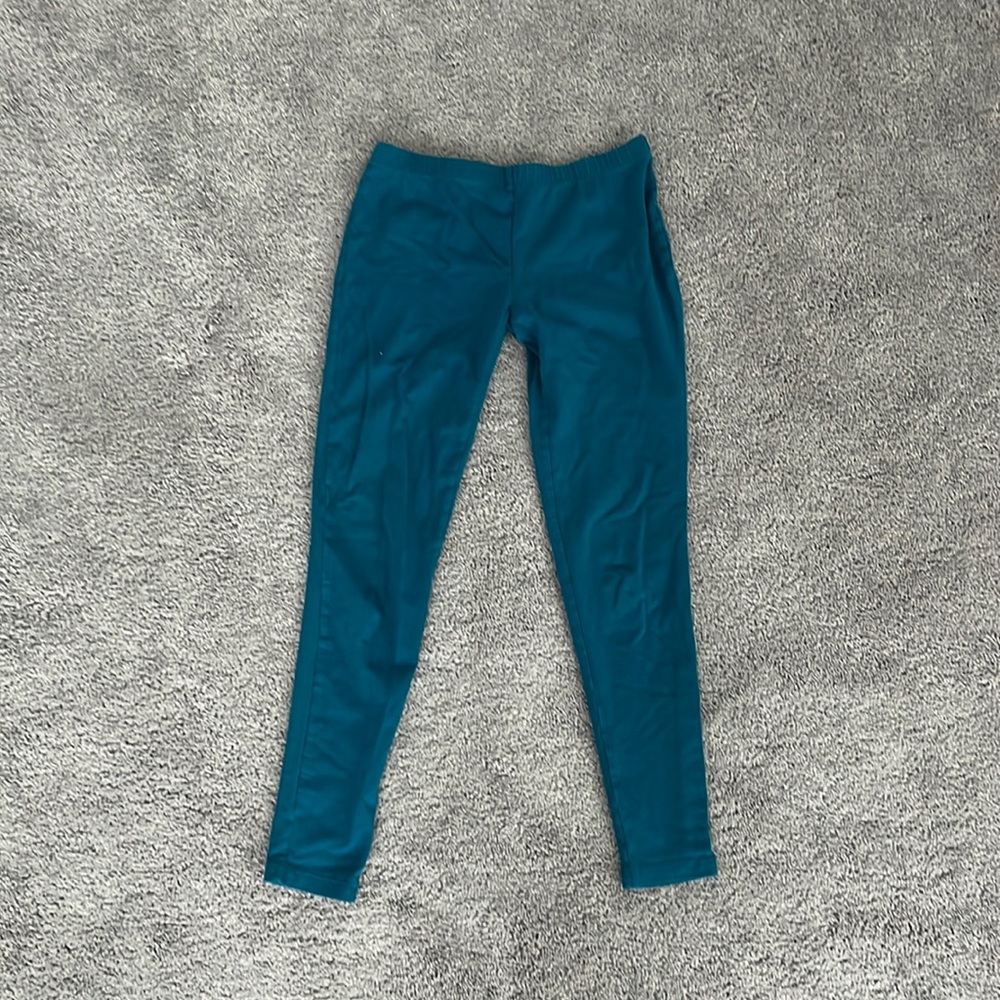 Children small blue cotton leggings.